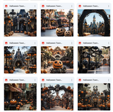 Ultimate Halloween Town Background Bundle