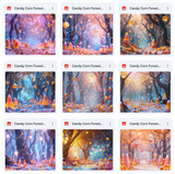 Ultimate Candy Corn Forest Background Bundle