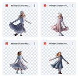 Magical Winter Skater Model Overlays