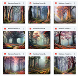 Ultimate Rainbow Forest Background Bundle