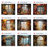 Ultimate Autumn Window Portrait Background Bundle