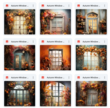 Ultimate Autumn Window Portrait Background Bundle