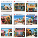 Ultimate Seaside Storefront Background Bundle