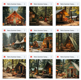 Ultimate Retro Summer Camp Background Bundle