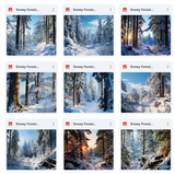 Ultimate Snowy Forest Background Bundle