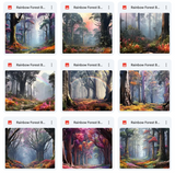 Ultimate Rainbow Forest Background Bundle