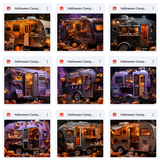 Ultimate Halloween Camper Background Bundle