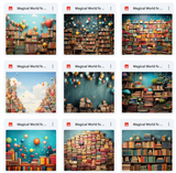 Ultimate Magical World of Books Background Bundle