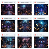 Ultimate Candlelit Graveyard Background Bundle