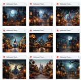 Ultimate Halloween Town Background Bundle