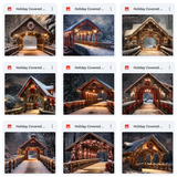 Ultimate Holiday Covered Bridge Background Bundle