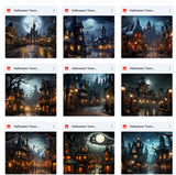 Ultimate Halloween Town Background Bundle