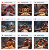 Ultimate Holiday Covered Bridge Background Bundle