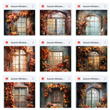 Ultimate Autumn Window Portrait Background Bundle