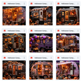 Ultimate Halloween Camper Background Bundle