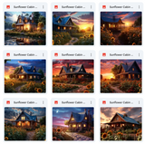 Ultimate Sunflower Cabin Background Bundle