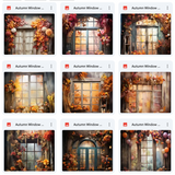 Ultimate Autumn Window Portrait Background Bundle