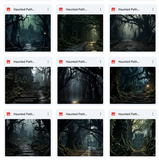 Ultimate Haunted Path Background Bundle