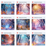 Ultimate Candy Corn Forest Background Bundle