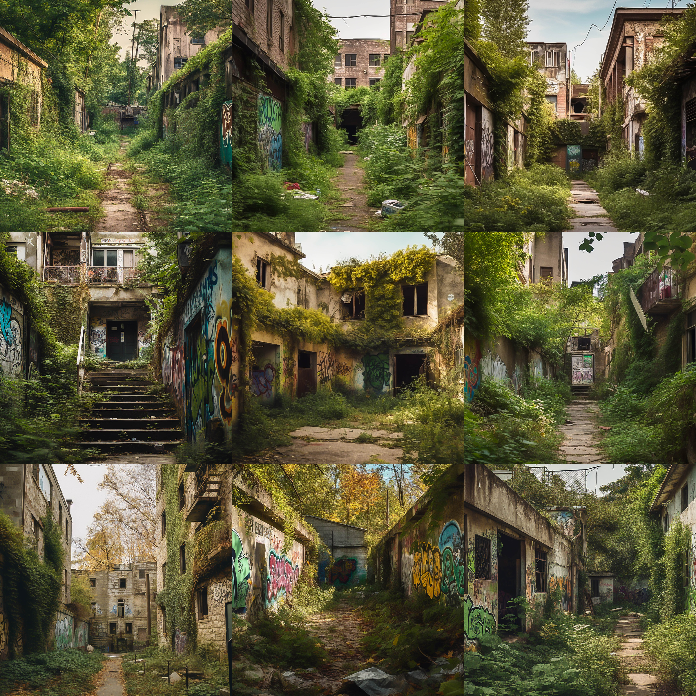 Abandoned Alley Digital Background Bundle