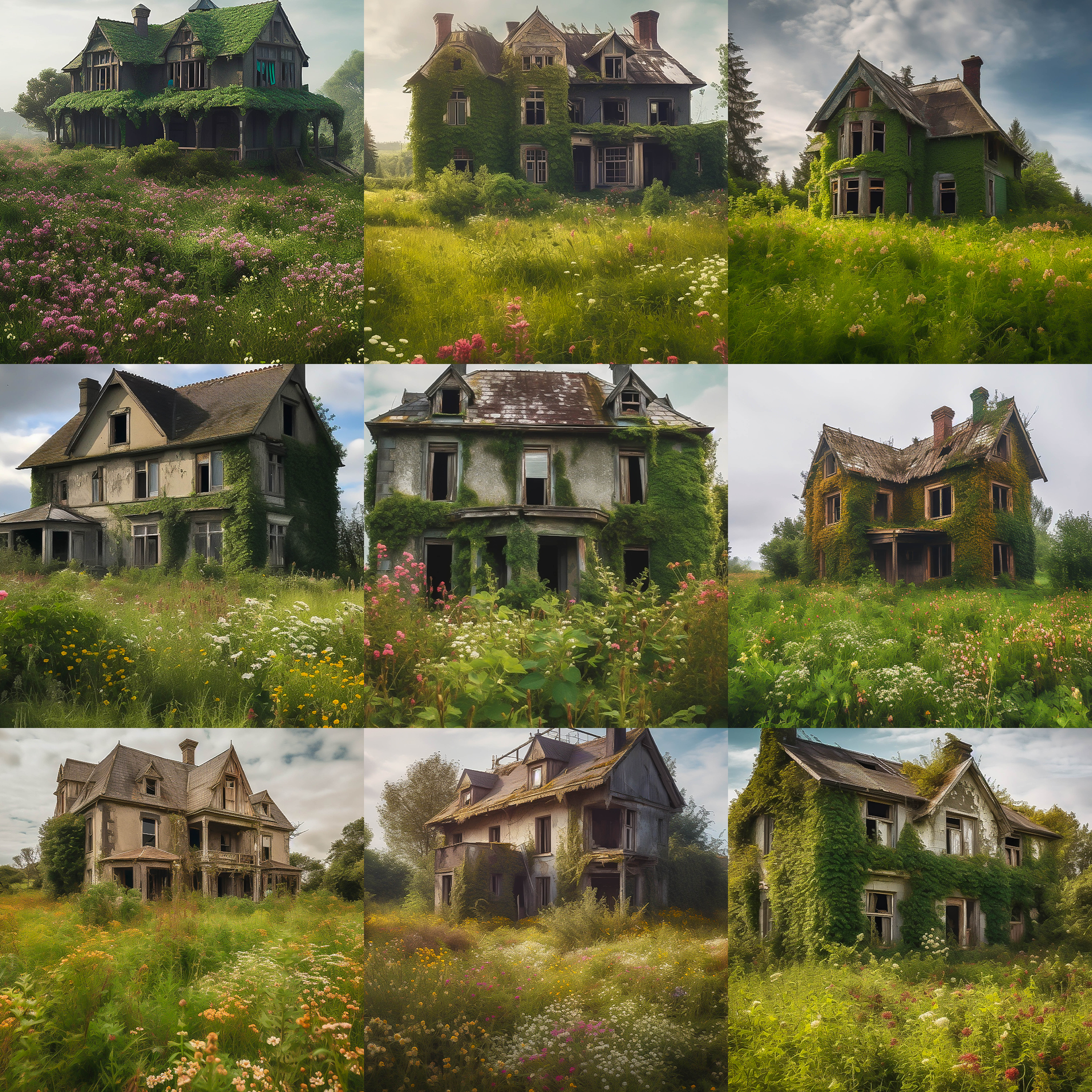 Abandoned Houses Digital Background Bundle