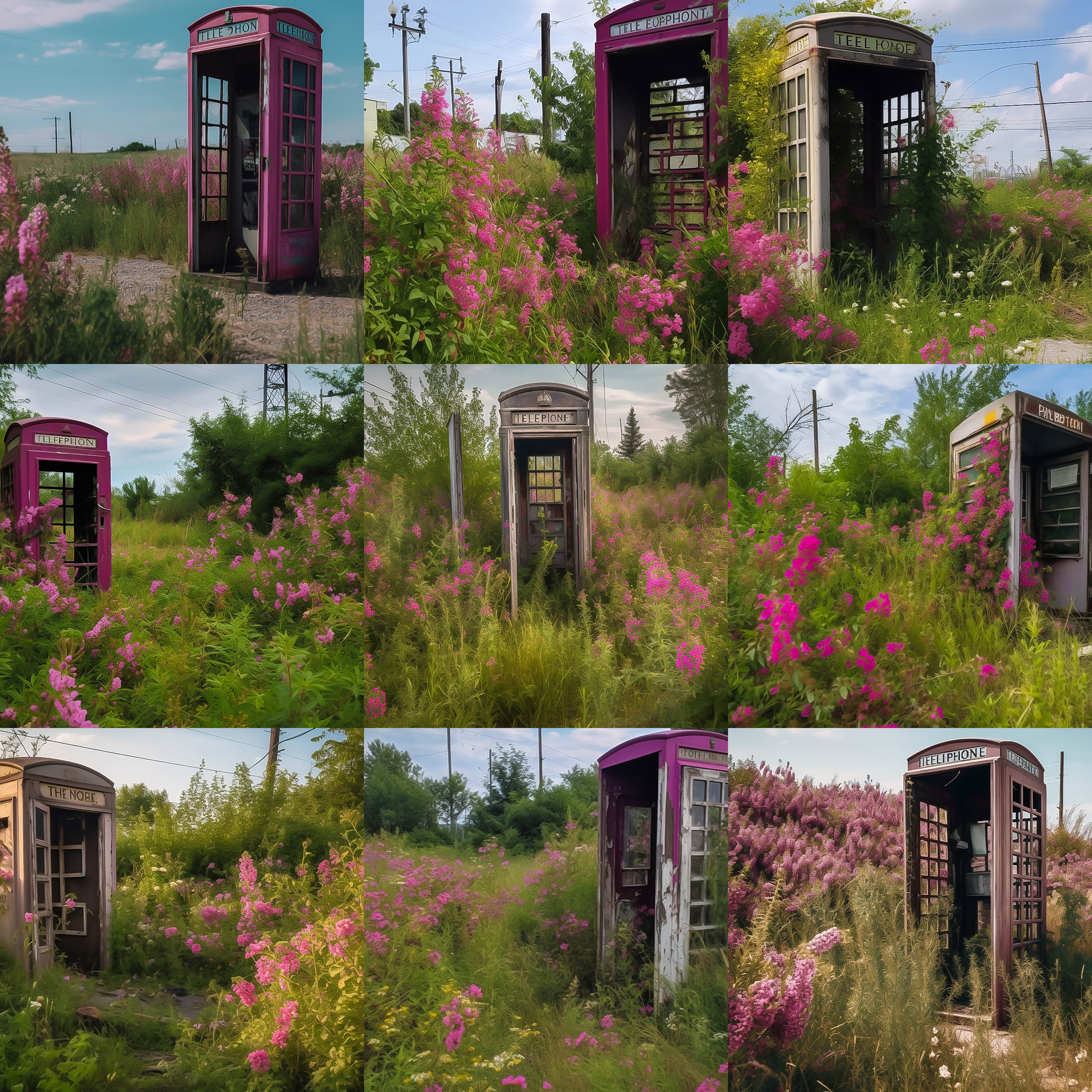 Abandoned Phone Booths Digital Background Bundle