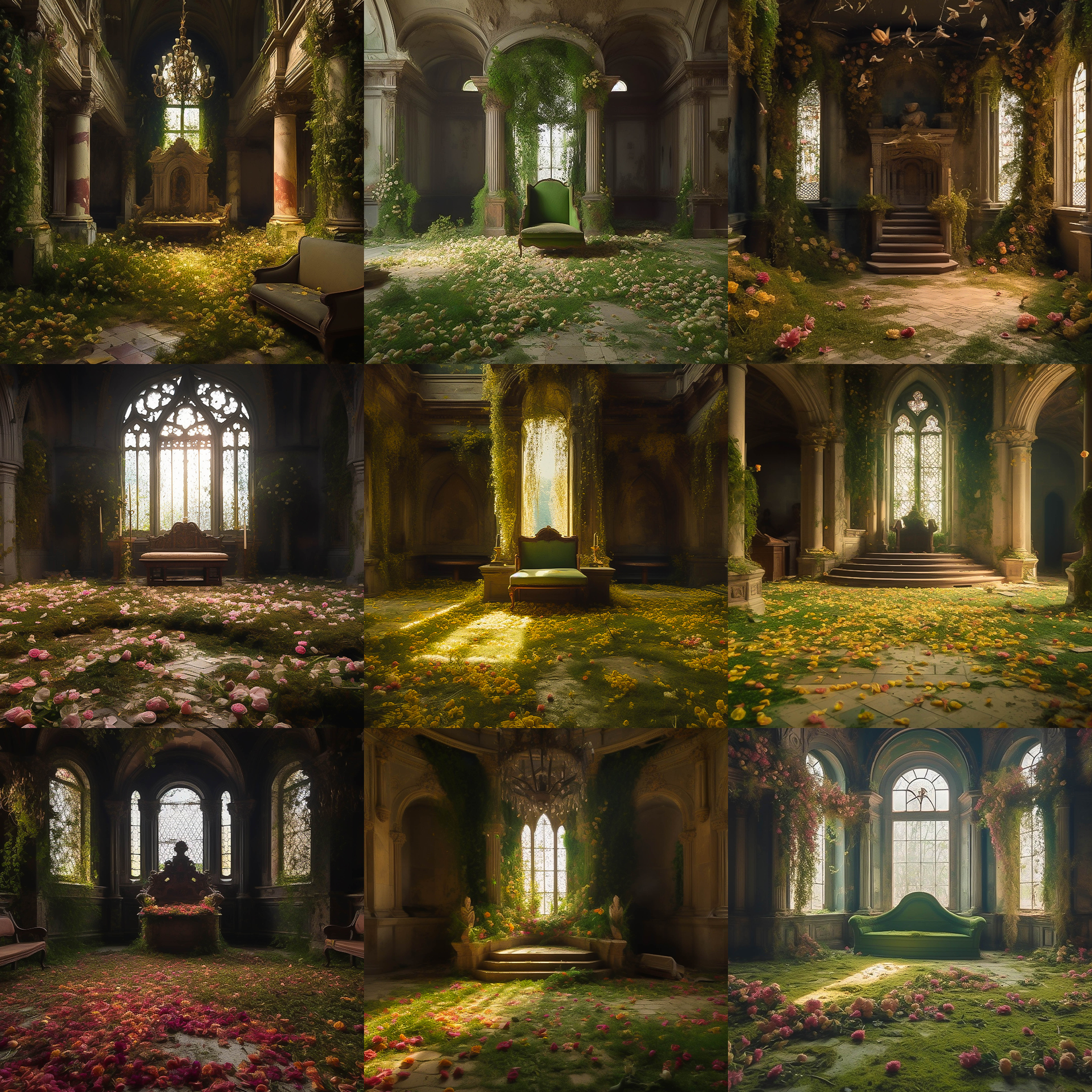 Abandoned Throne Rooms Digital Background Bundle