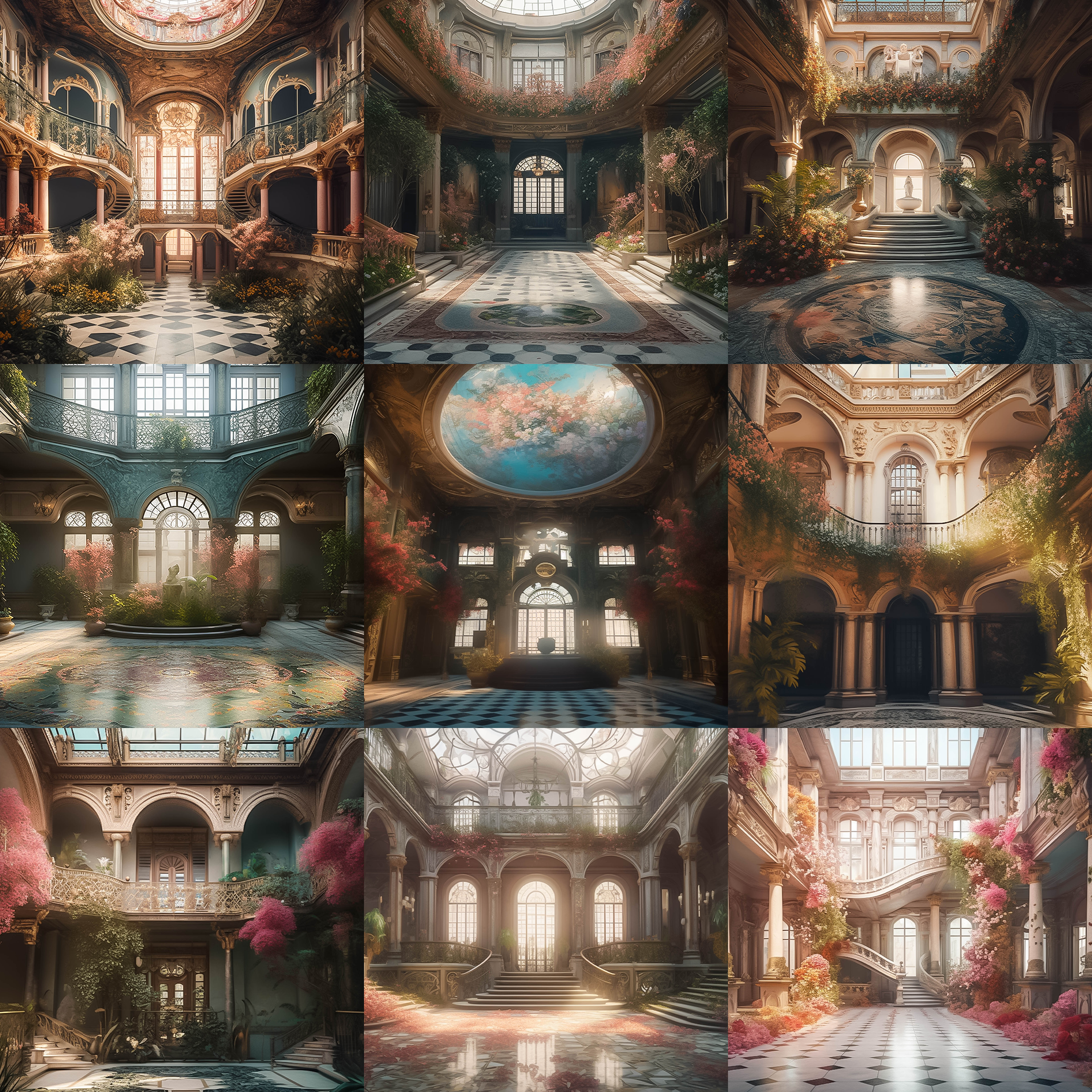 Baroque Atrium Digital Background Bundle