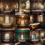 Baroque Bathroom Digital Background Bundle - Meg Bitton Productions