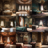 Baroque Bedroom Digital Background Bundle - Meg Bitton Productions