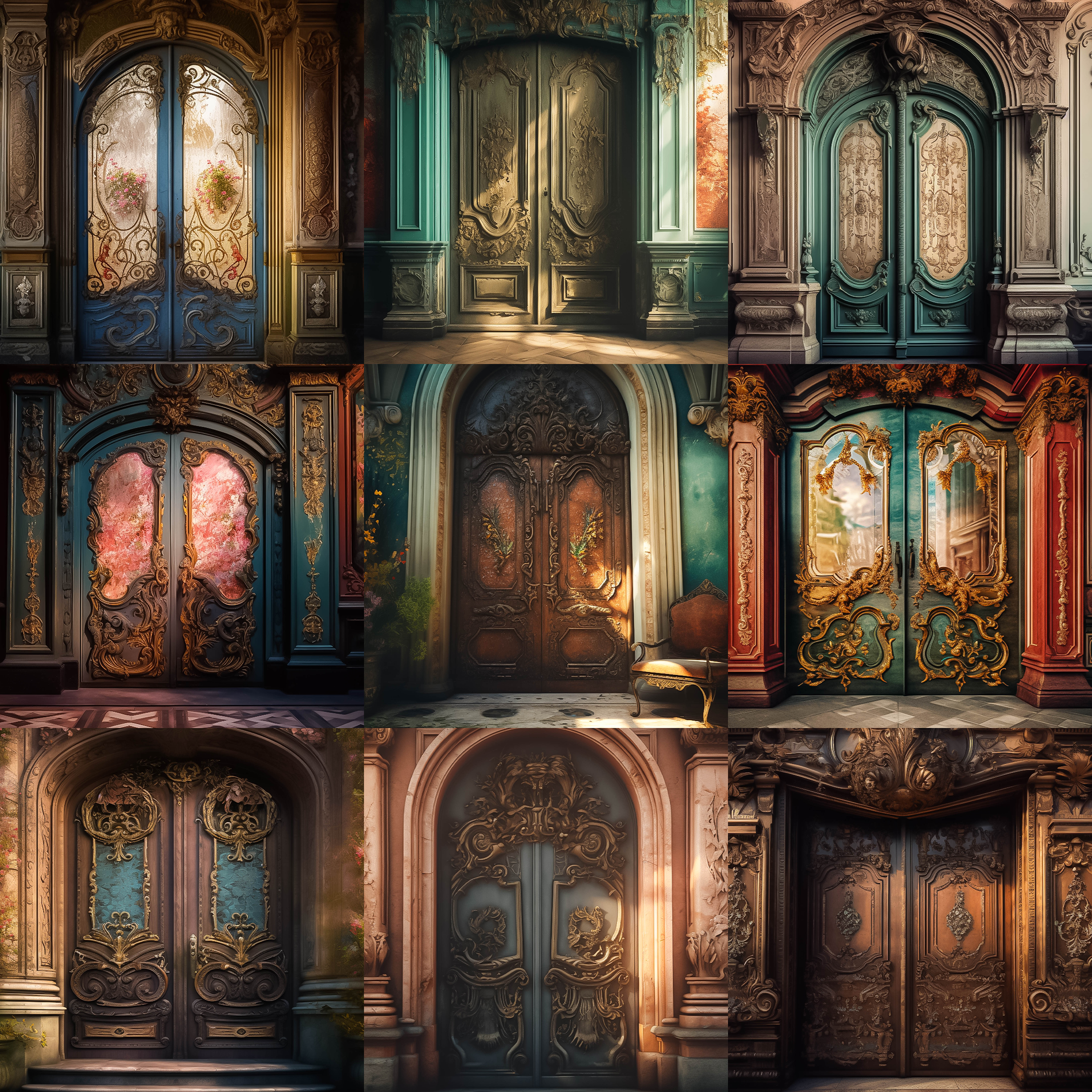 Baroque Door Digital Background Bundle