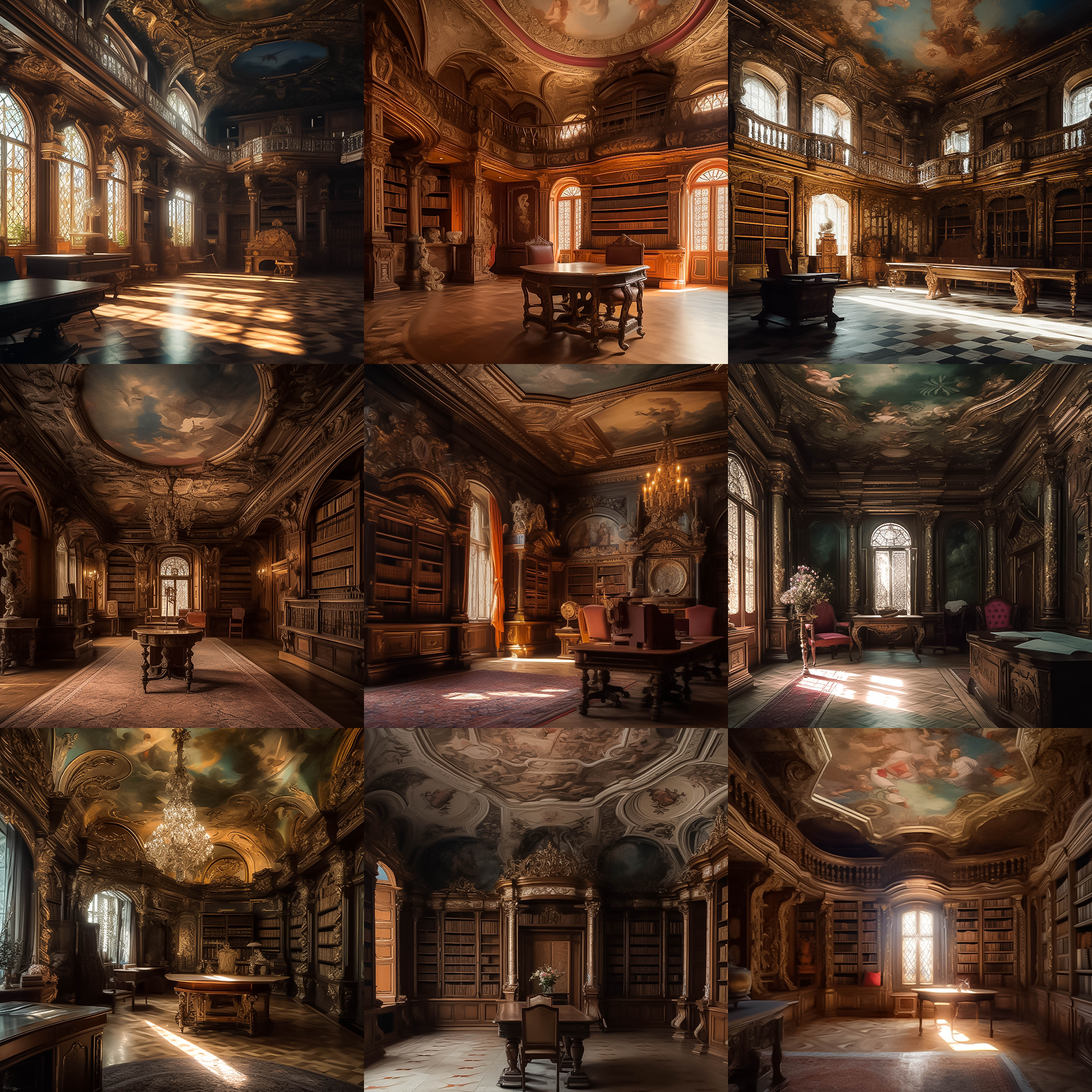 Baroque Library Digital Background Bundle