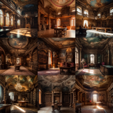 Baroque Library Digital Background Bundle - Meg Bitton Productions