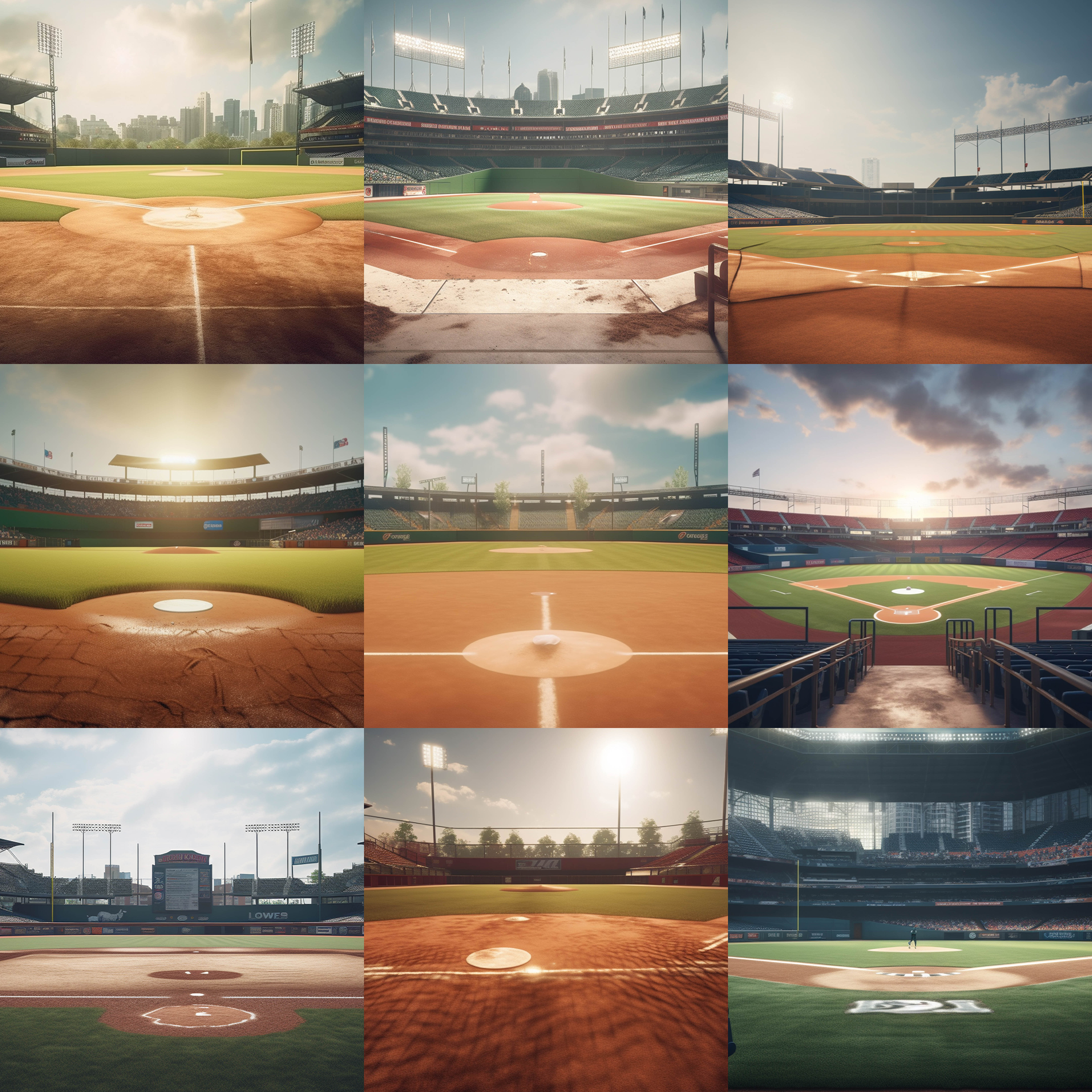 Baseball Fields Digital Background Bundle