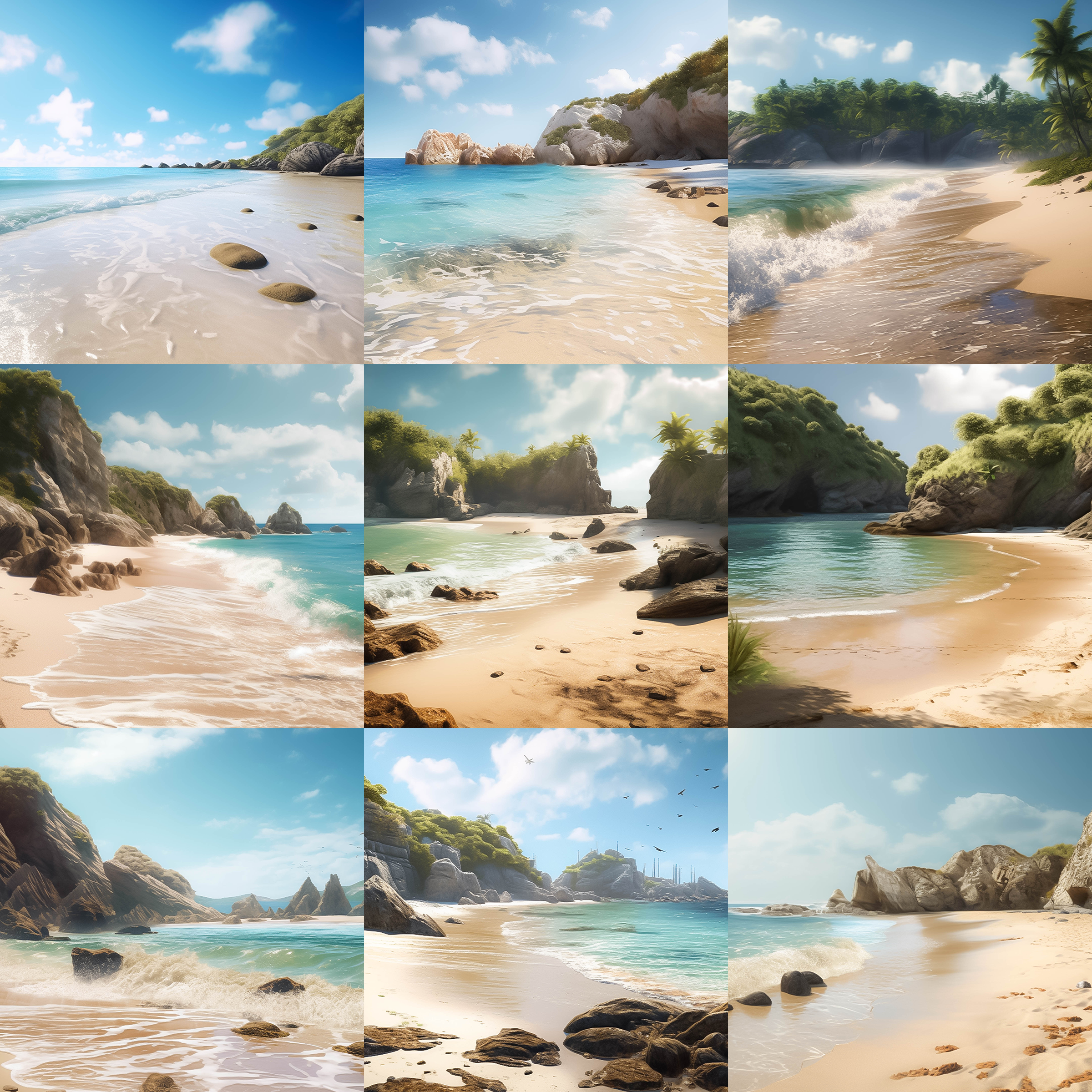 Beachy Shore Digital Background Bundle