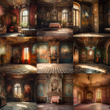 Beautiful Baroque Rooms Digital Background Bundle - Meg Bitton Productions