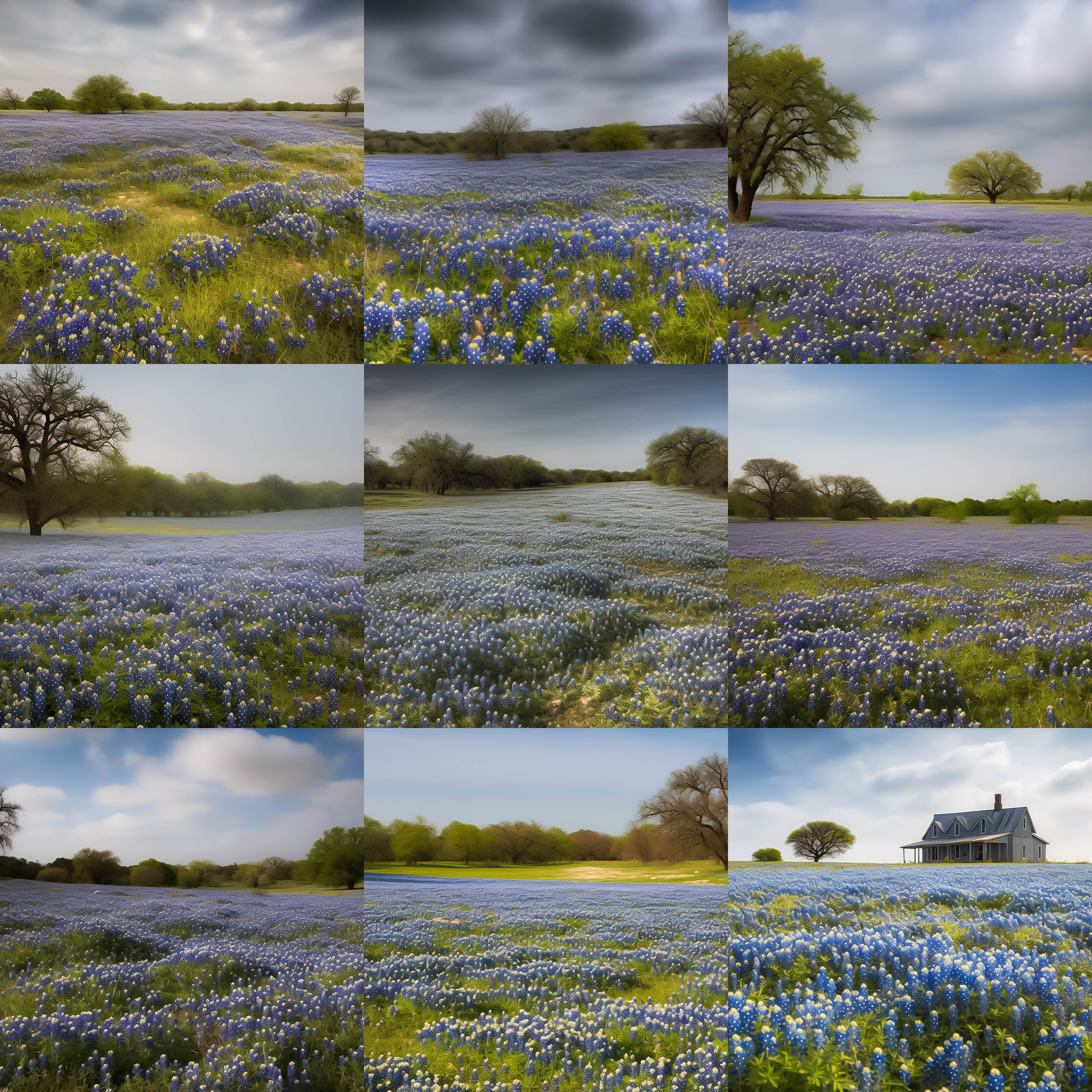 Bluebonnet Field Digital Background Bundle