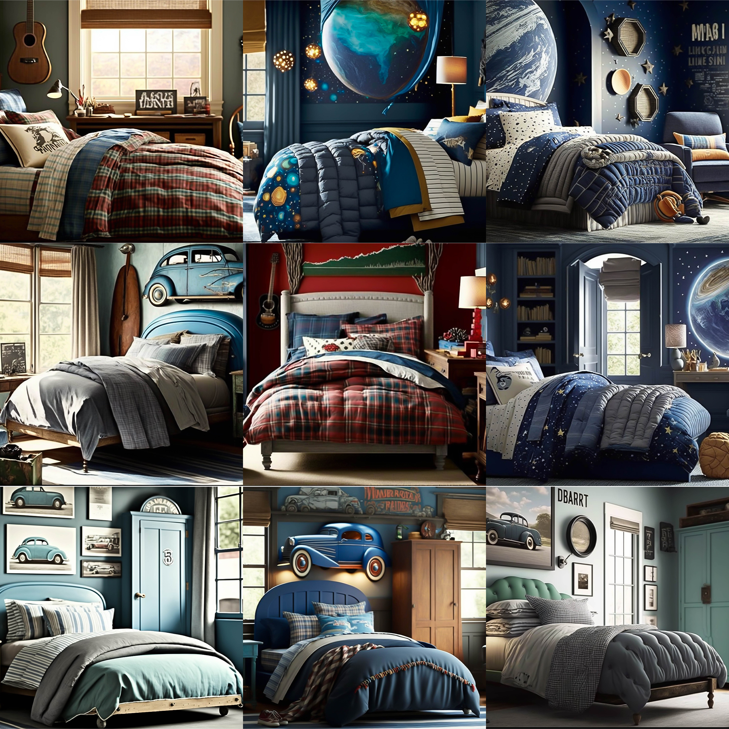 Boys Themed Bedrooms Digital Background Bundle