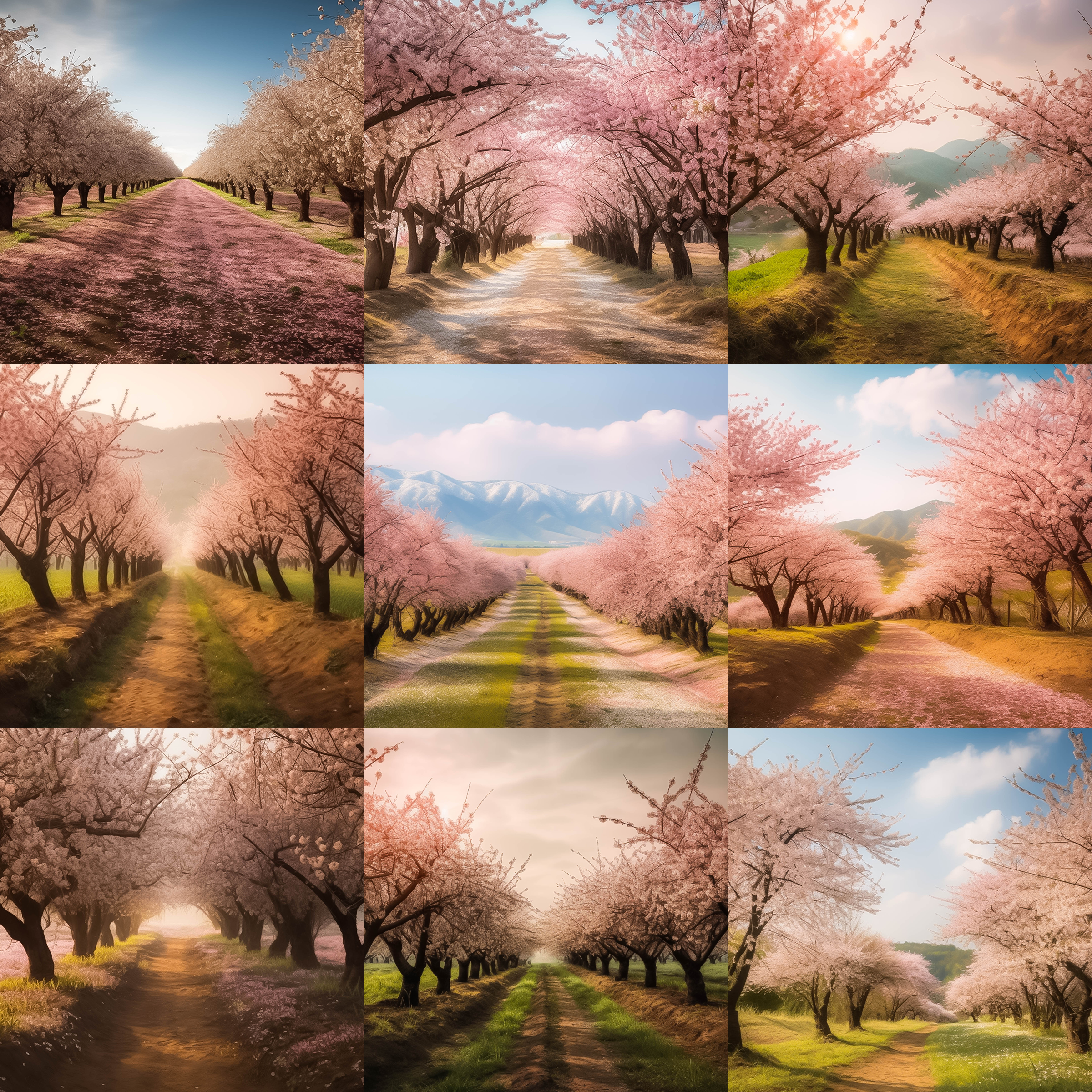 Cherry Blossom Digital Background Bundle