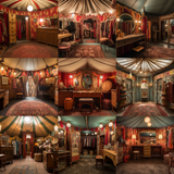 Magical Circus Dressing Rooms Digital Background Bundle - Meg Bitton Productions