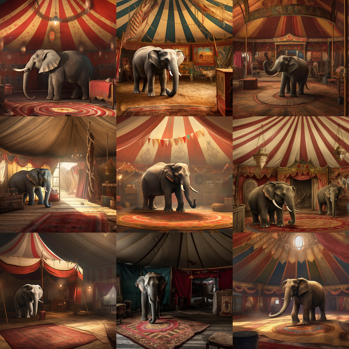 Circus Elephant Digital Background Bundle - Meg Bitton Productions