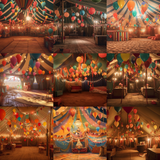 Magical Circus Interiors Digital Background Bundle - Meg Bitton Productions