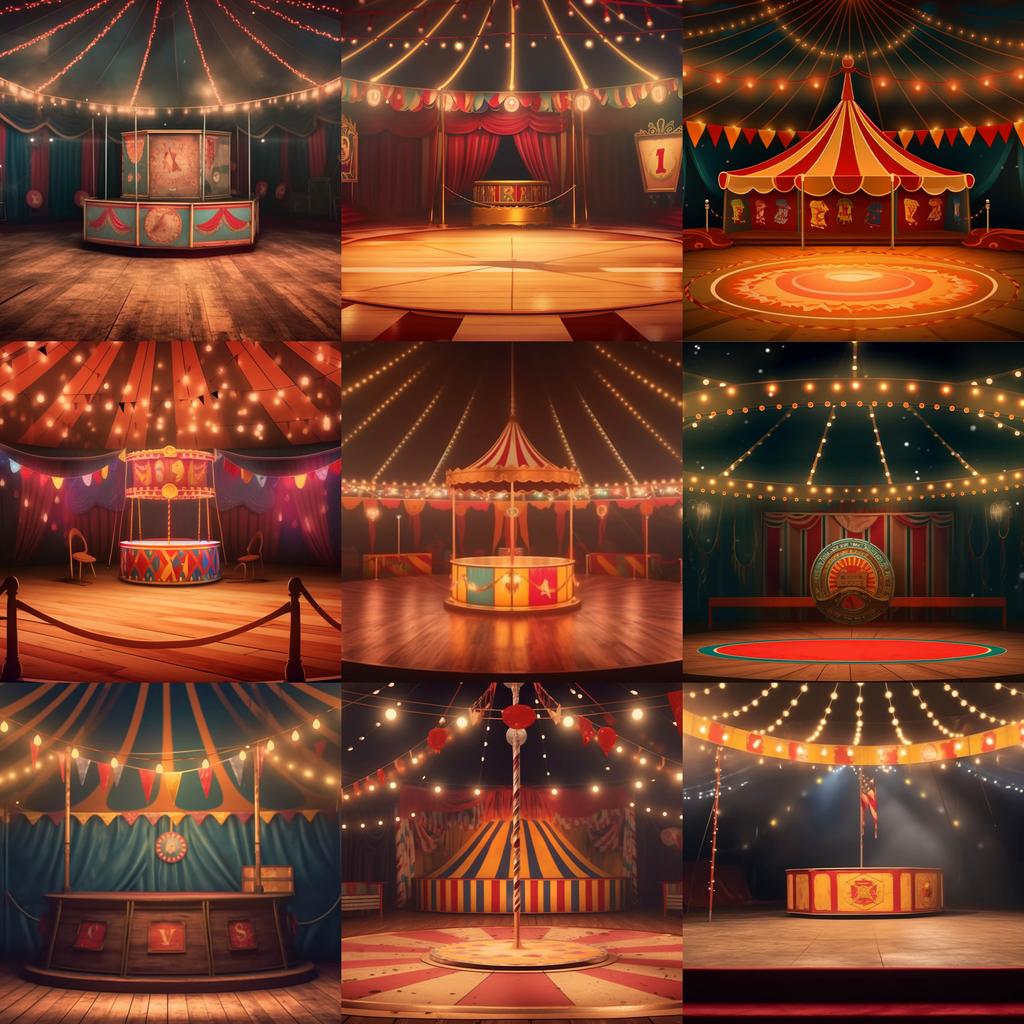 Circus Ring Digital Background Bundle – Meg Bitton Productions