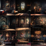 Classic Baroque Room Digital Background Bundle - Meg Bitton Productions