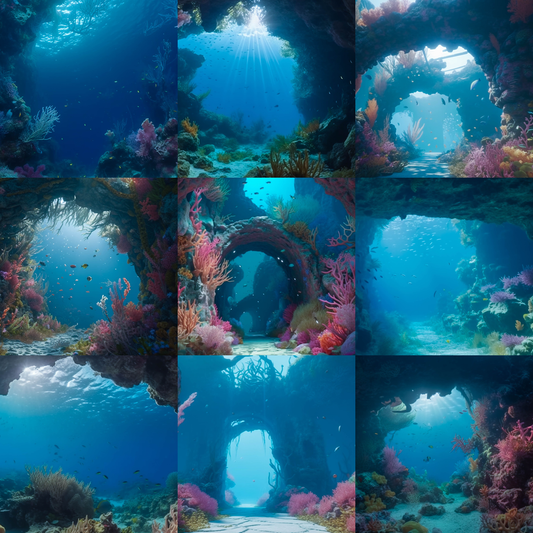 Magical Coral Arches Digital Background Bundle - Meg Bitton Productions