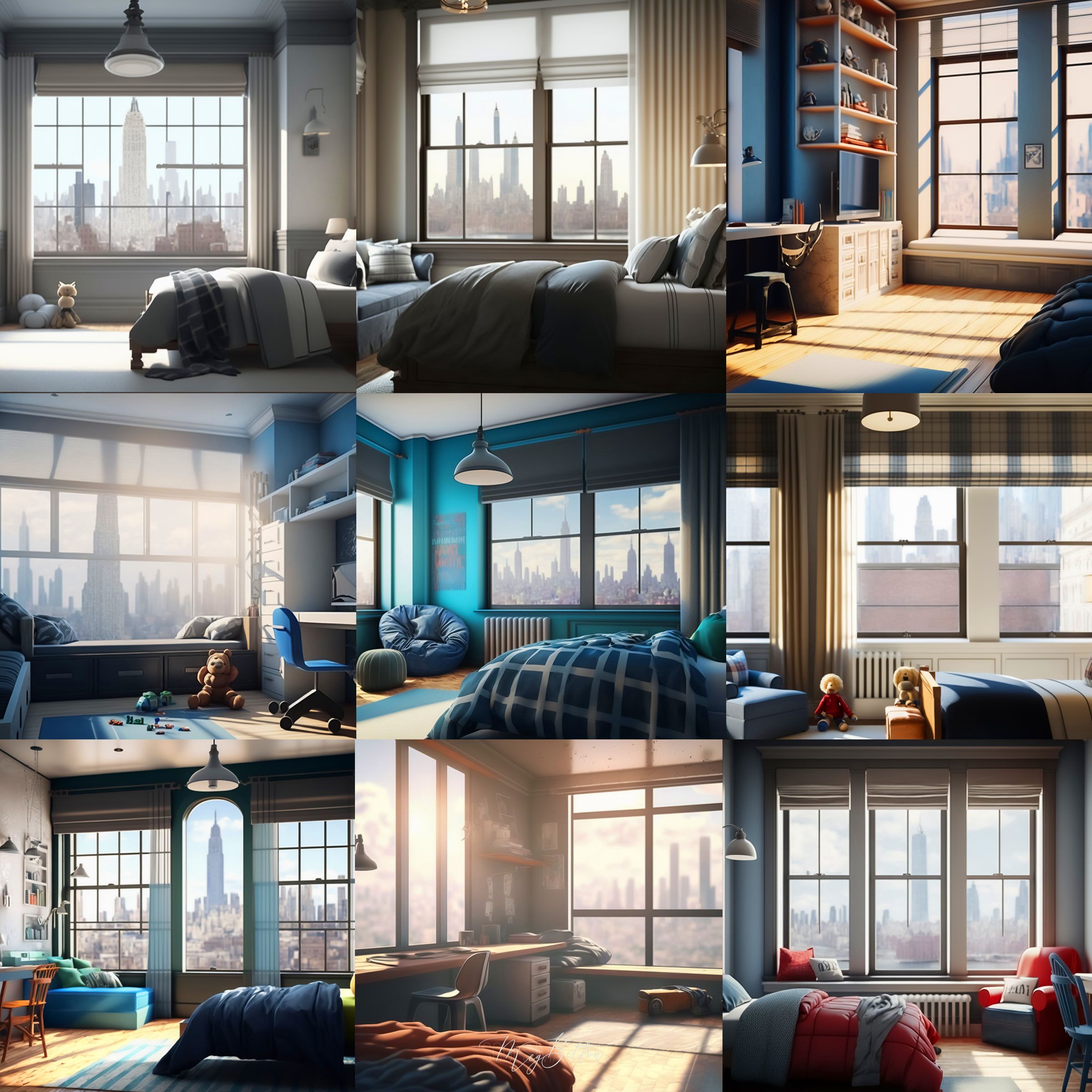 Cozy Boy Rooms Digital Background Bundle