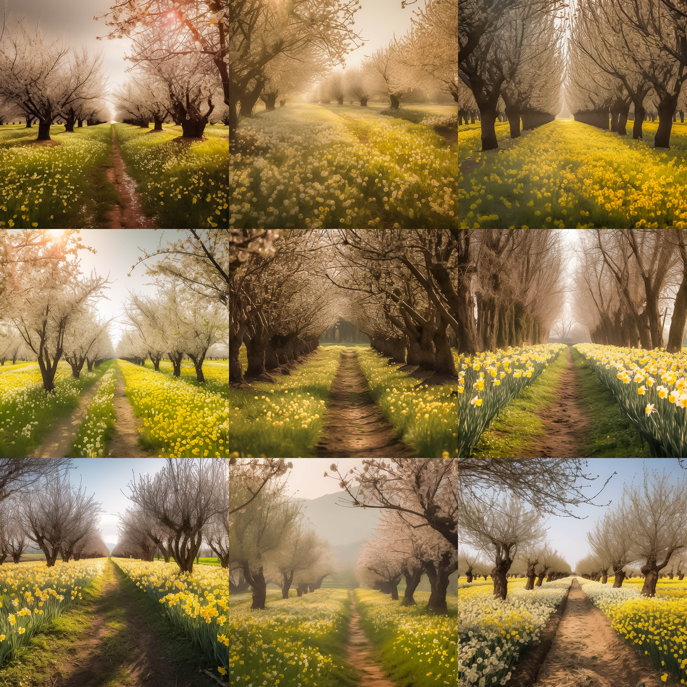 Daffodil Farm Digital Background Bundle