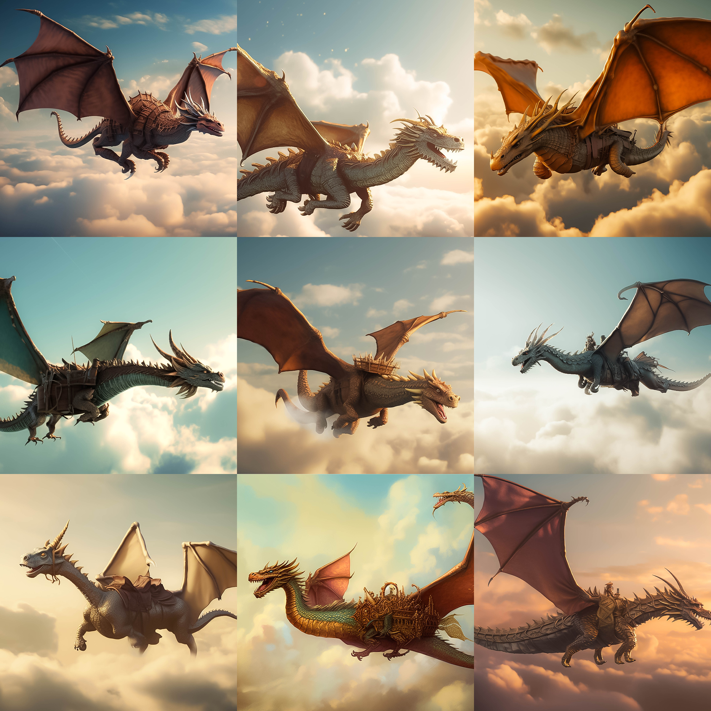 Dragon Rider Digital Background Bundle