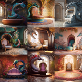 Dragon Throne Room Digital Background Bundle - Meg Bitton Productions