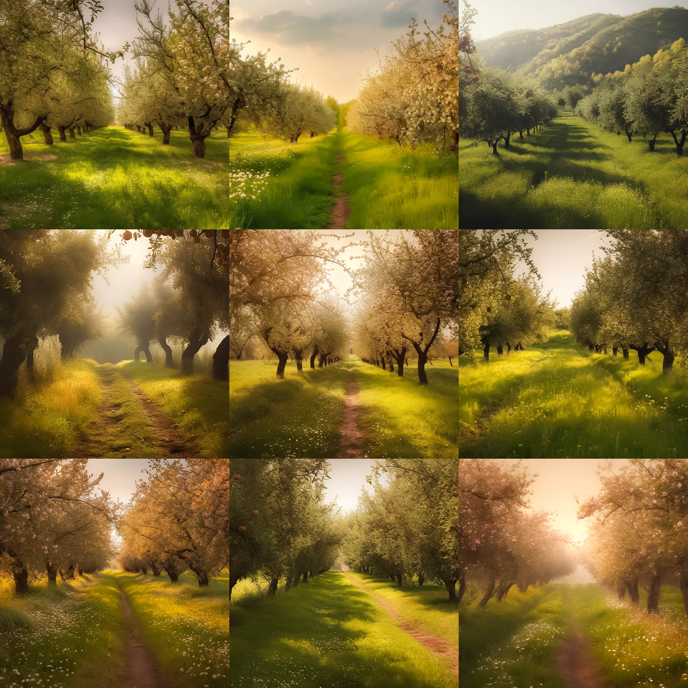 Dreamy Orchard Digital Background Bundle